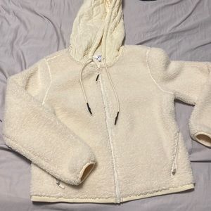 Joylab cream fleece hoodie size small full zip